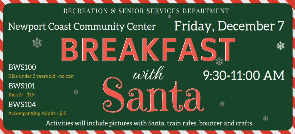 Breakfast with Santa, holiday, games, train ride, crats