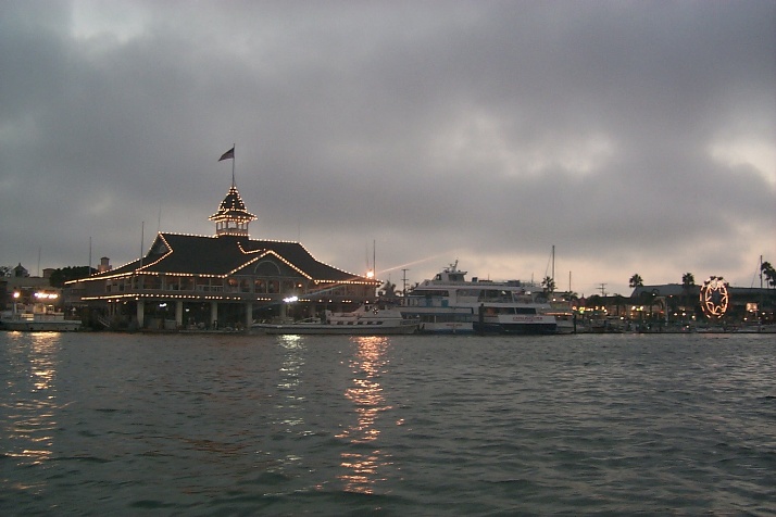 Balboa Pavilion at dusk