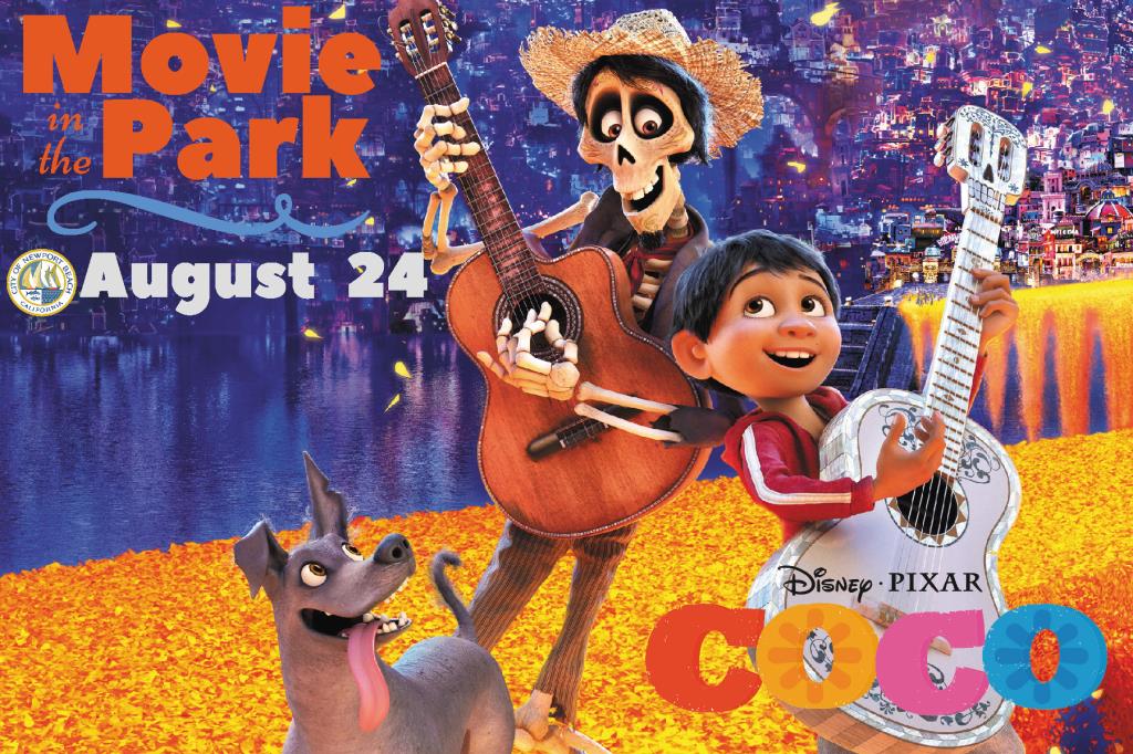 Movie in the Park Coco August 24, disney pixar