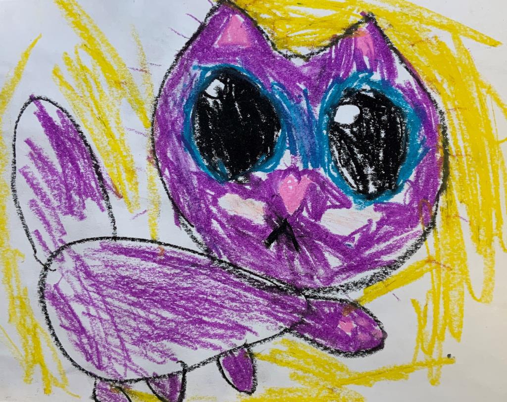 (age 7) "Cordelia loves Japanese culture. Her love of anime inspires much of her art. When Cordelia isn't drawing, she can be found reading her favorite graphic novels, 'Chi's Sweet Home' and 'Splatoon!' She also loves Pokemon!"