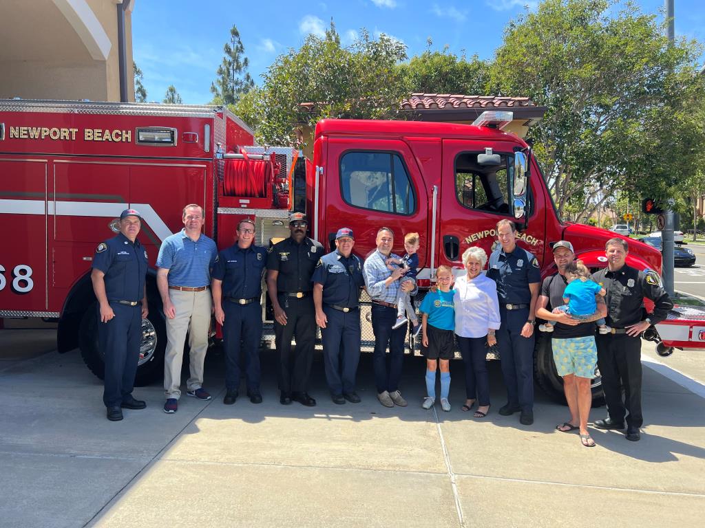 Wildland Fire engine with community members
