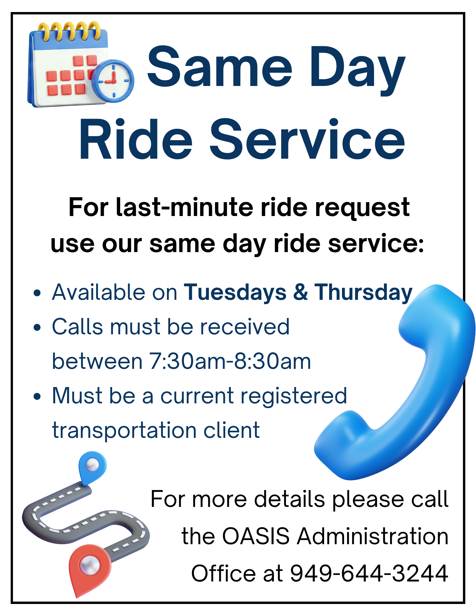Same Day Ride Flyer 2026