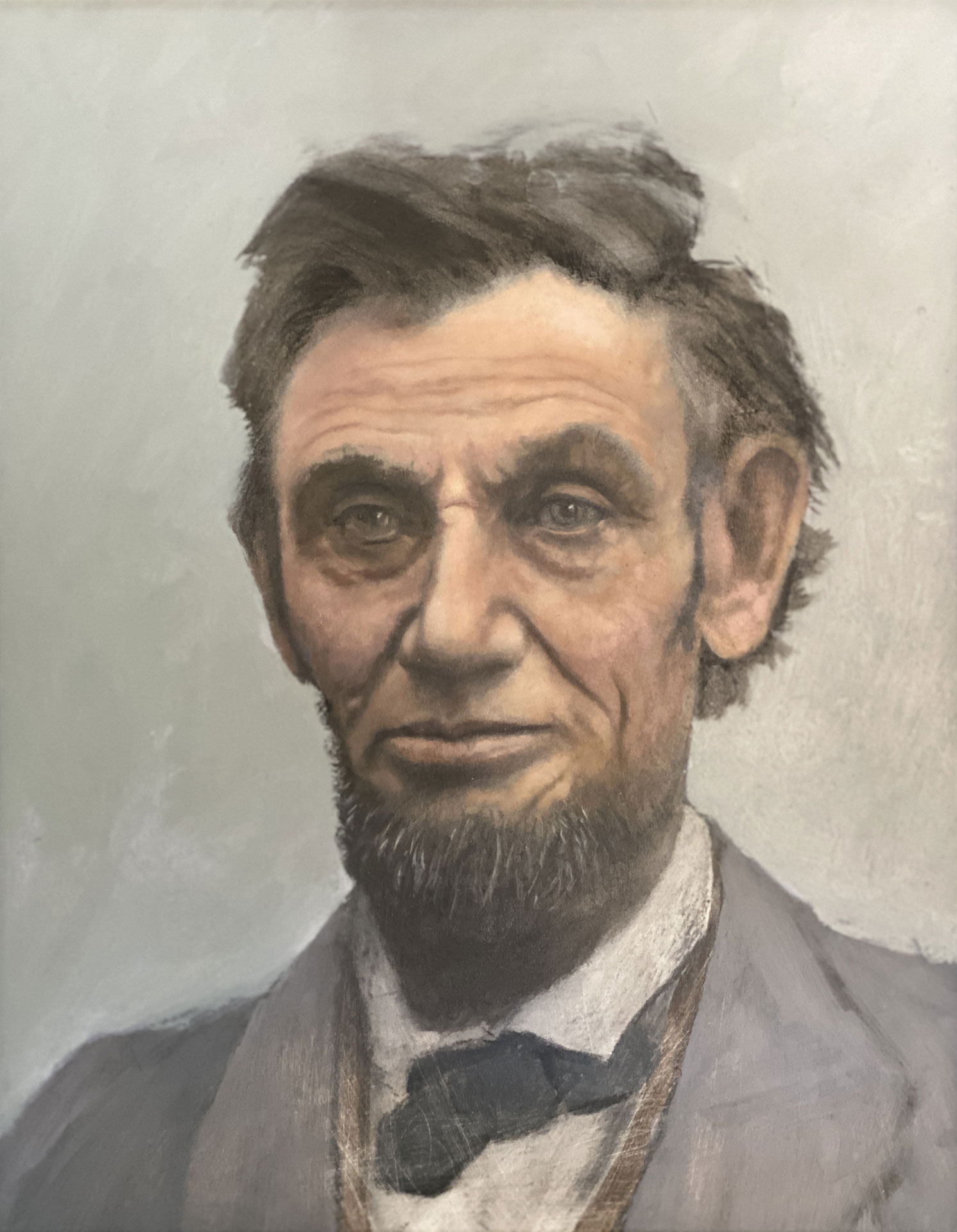 Portrait painting of Abraham Lincoln by artist Dennis Carrie as part of his "Portraits of Integrity" series
